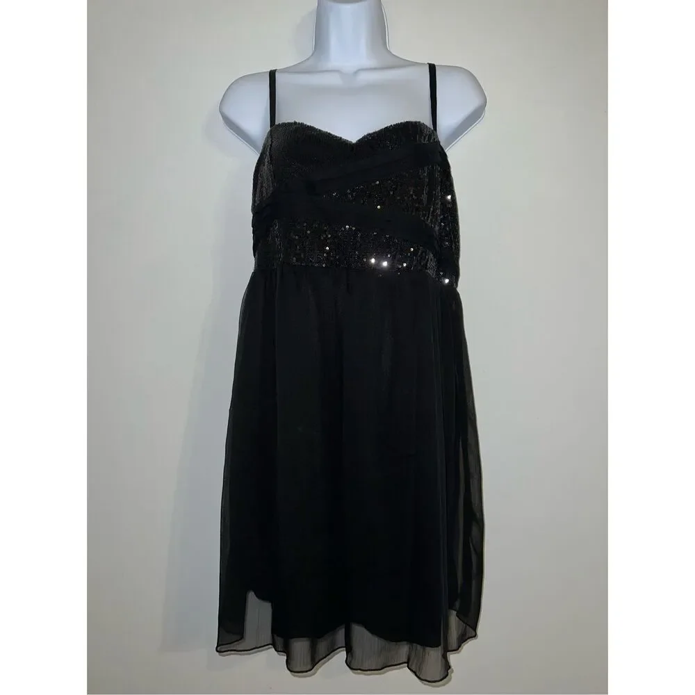 Women’s Black American Rag Sequined Mini Dress/Top - Picture 1 of 8